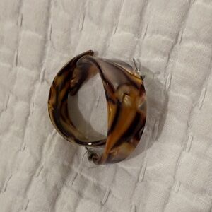 Brown and Black Tortoise Shell Hoop Earrings